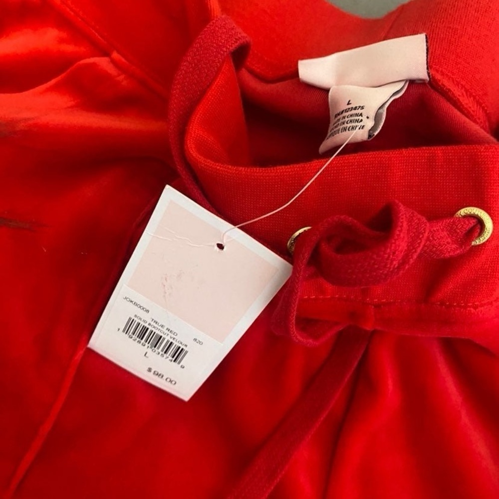 Juicy Couture Bright Red Velour Pants - Picture 3 of 5